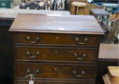 A small George III mahogany chest converted to a drinks cabinet, width 70cm, depth 45cm, height 77cm